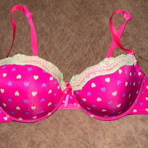 Icy Hot Heart Pattern Padded Bra